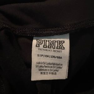 PINK black leggings. Colorful “love pink” on side leg